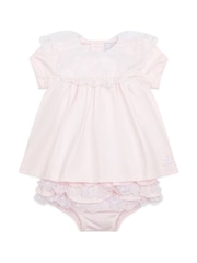 Emile Et Rose 2 Piece Pink Short Dress with Embroidered Tulle & Frilly Pants - Bild 2 von 6