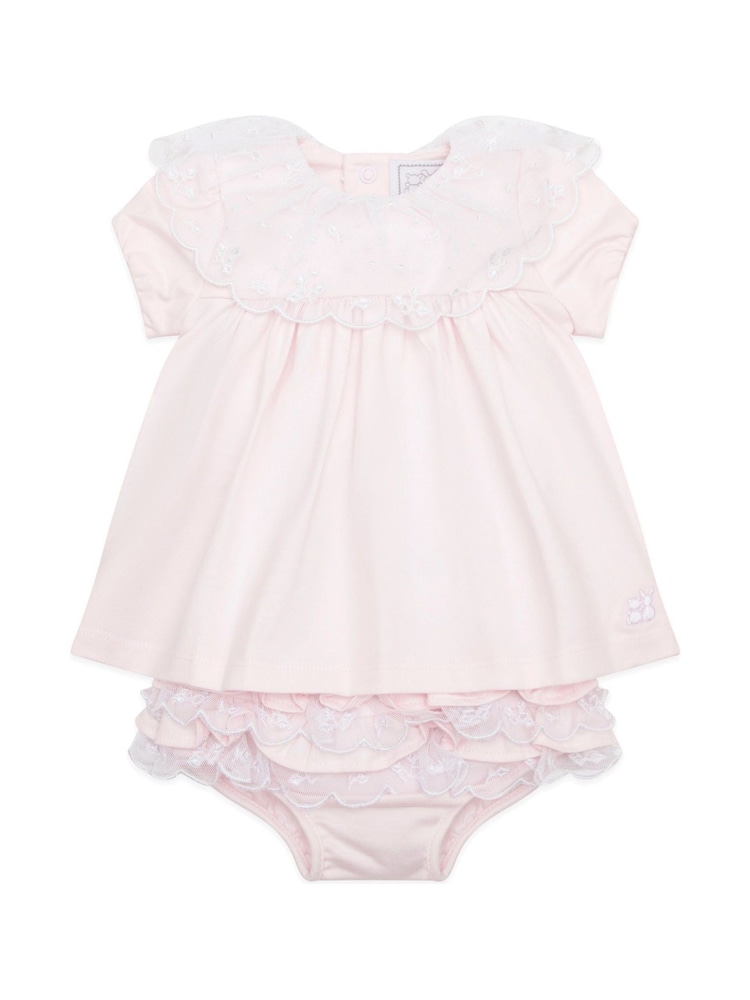 Emile Et Rose 2 Piece Pink Short Dress with Embroidered Tulle & Frilly Pants - Bild 2 von 6