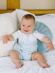 Emile Et Rose Romper With Pretty Knit Lace Yoke & Sleeves - Image 1 of 4