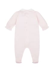 Emile Et Rose Pink 100% Cotton All-In-One With Embroidered Floral Hearts & Collar - Image 3 of 4