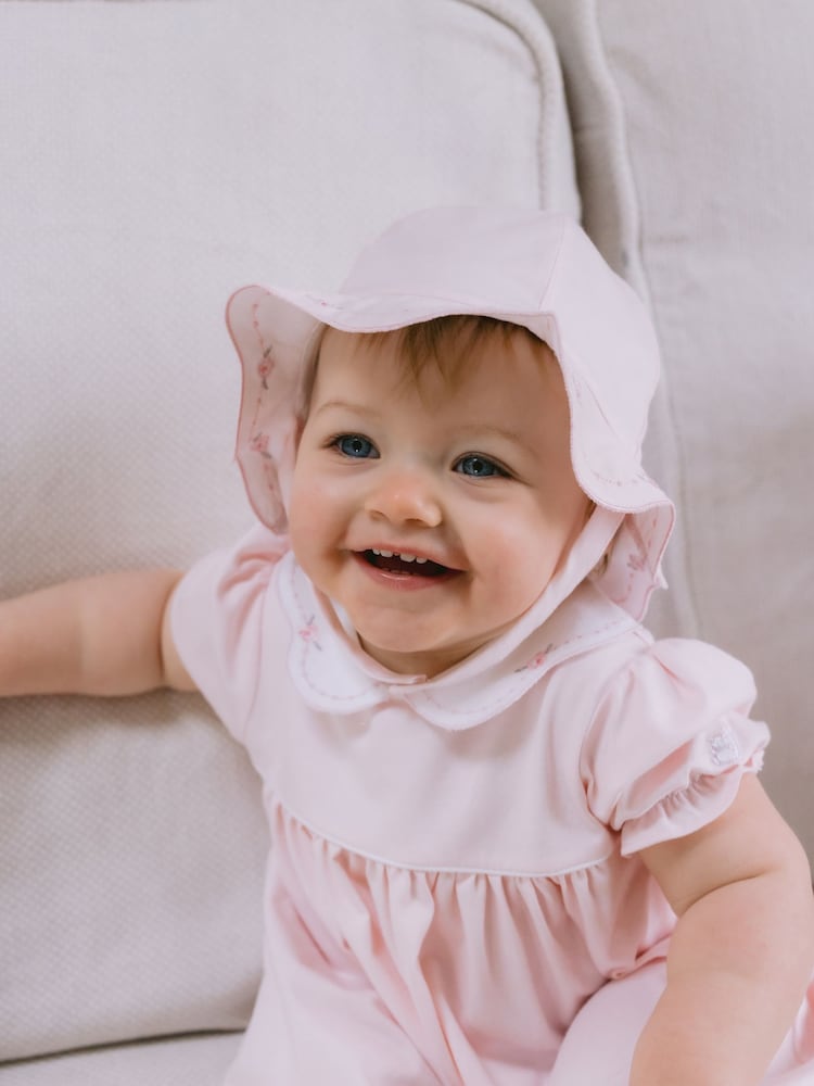 Emile Et Rose Floral Scallop Brim Sun Hat With Strap - Image 1 of 3
