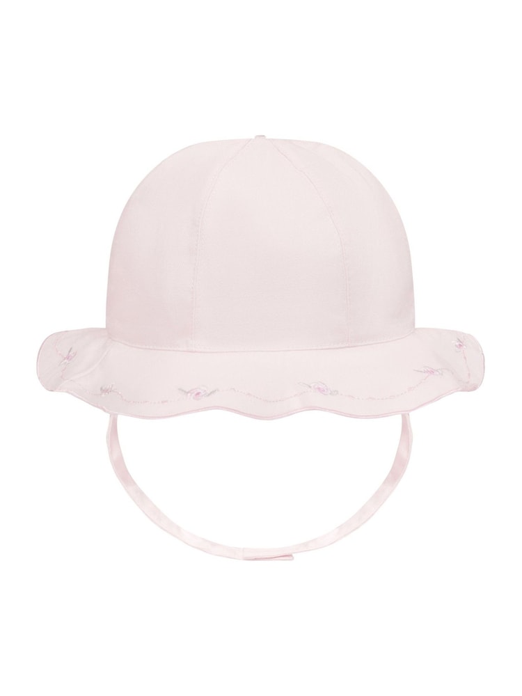Emile Et Rose Floral Scallop Brim Sun Hat With Strap - Image 2 of 3