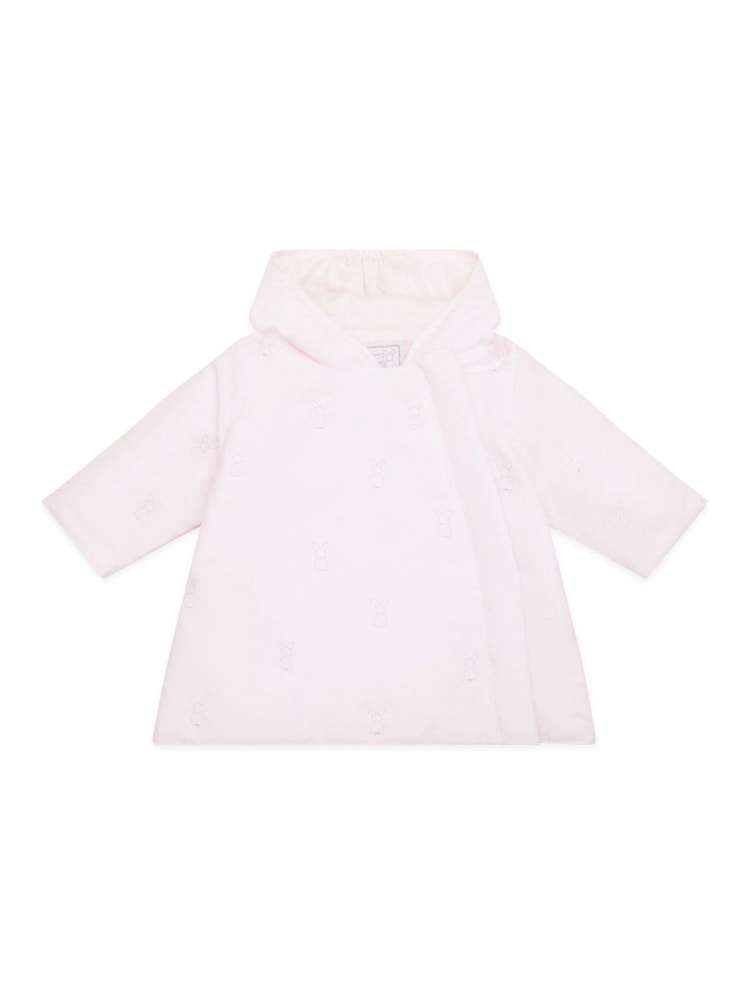 Emile Et Rose Pink Microfibre Jacket With All-Over Embriodered Bunny & Hood - Image 2 of 4