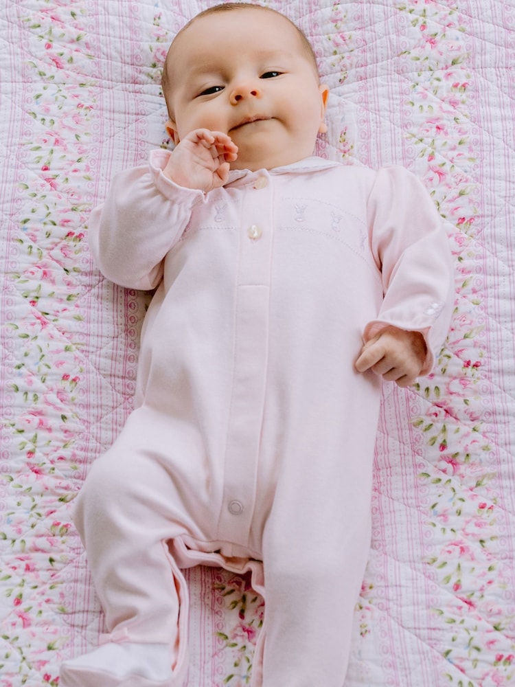 Emile Et Rose Pink Front Open 100% Cotton All-In-One - Image 1 of 5