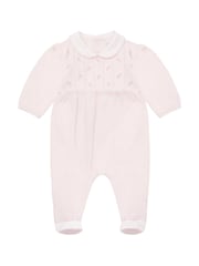 Emile Et Rose Pink 100% Cotton All-In-One With Emb Rosebud & Feather Stitch Yoke - Image 2 of 4