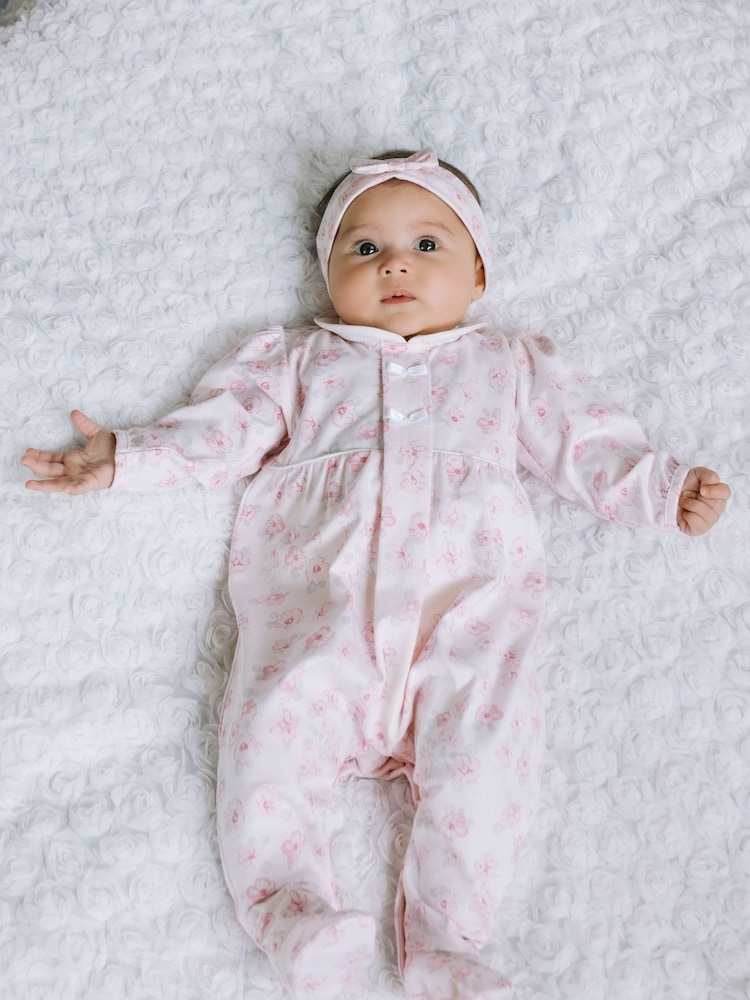 Emile Et Rose Pink All Over Print Floral All-In-One - Imagen 1 de 5