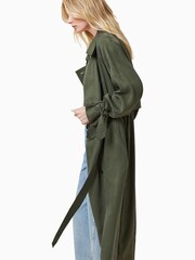 AllSaints Green Linnie Trench Coat - Image 2 of 8