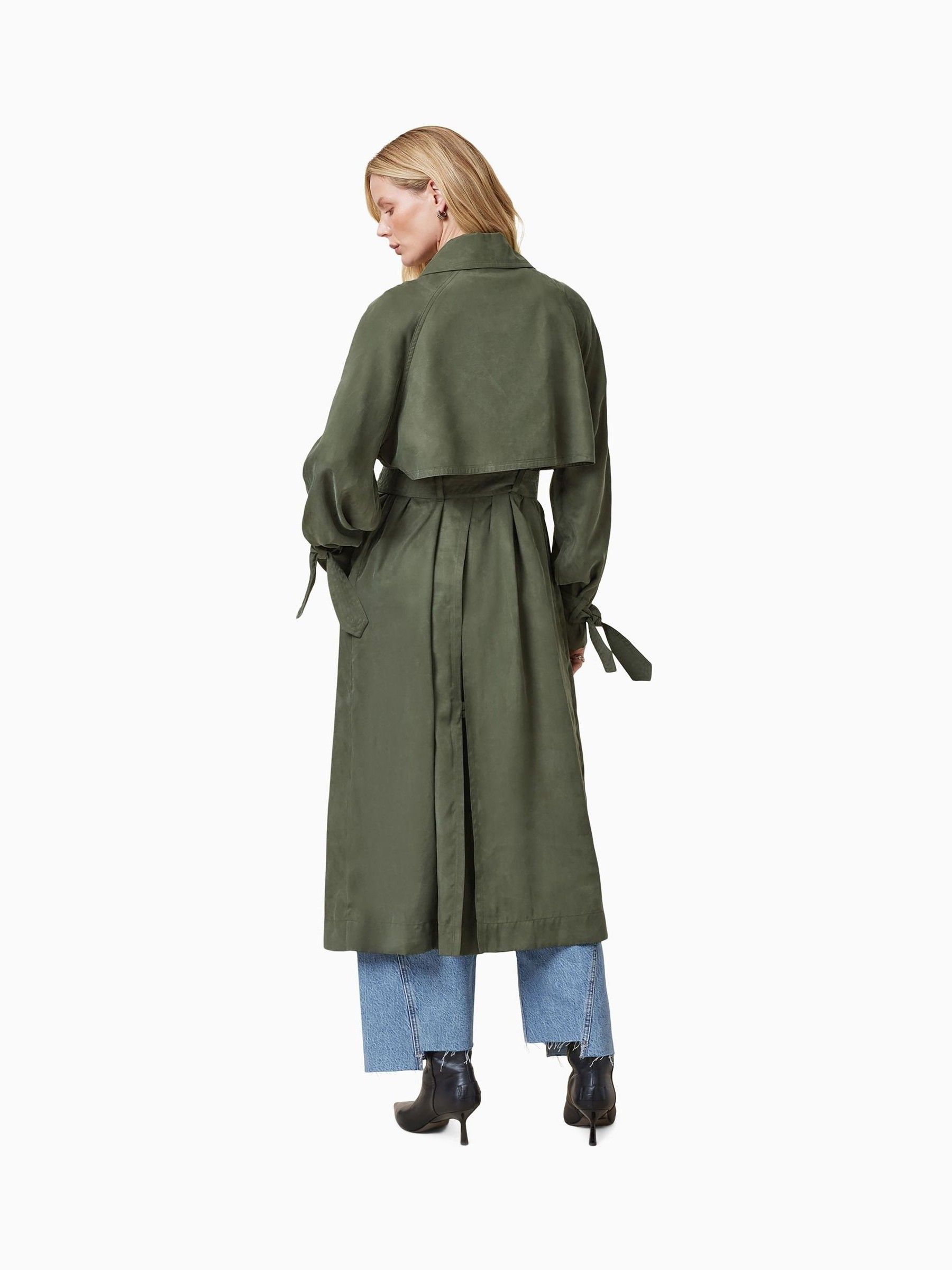 Buy AllSaints Green Linnie Black Lightweight Trench Coat from Next USA