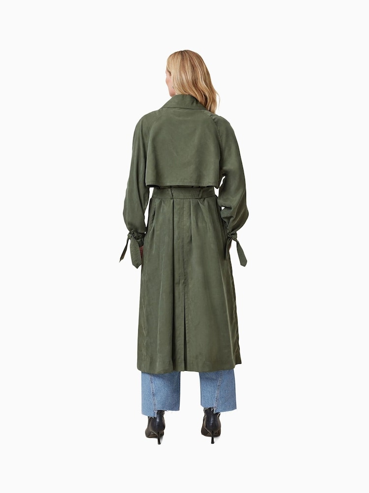 AllSaints Green Linnie Black Lightweight Trench Coat - Image 7 of 8