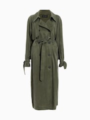 AllSaints Green Linnie Trench Coat - Image 8 of 8