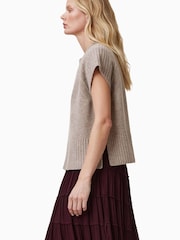 AllSaints Brown Anthe Short Sleeved Jumper - Image 3 of 5