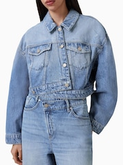 AllSaints Blue Aki Crossover Jacket - Image 4 of 9