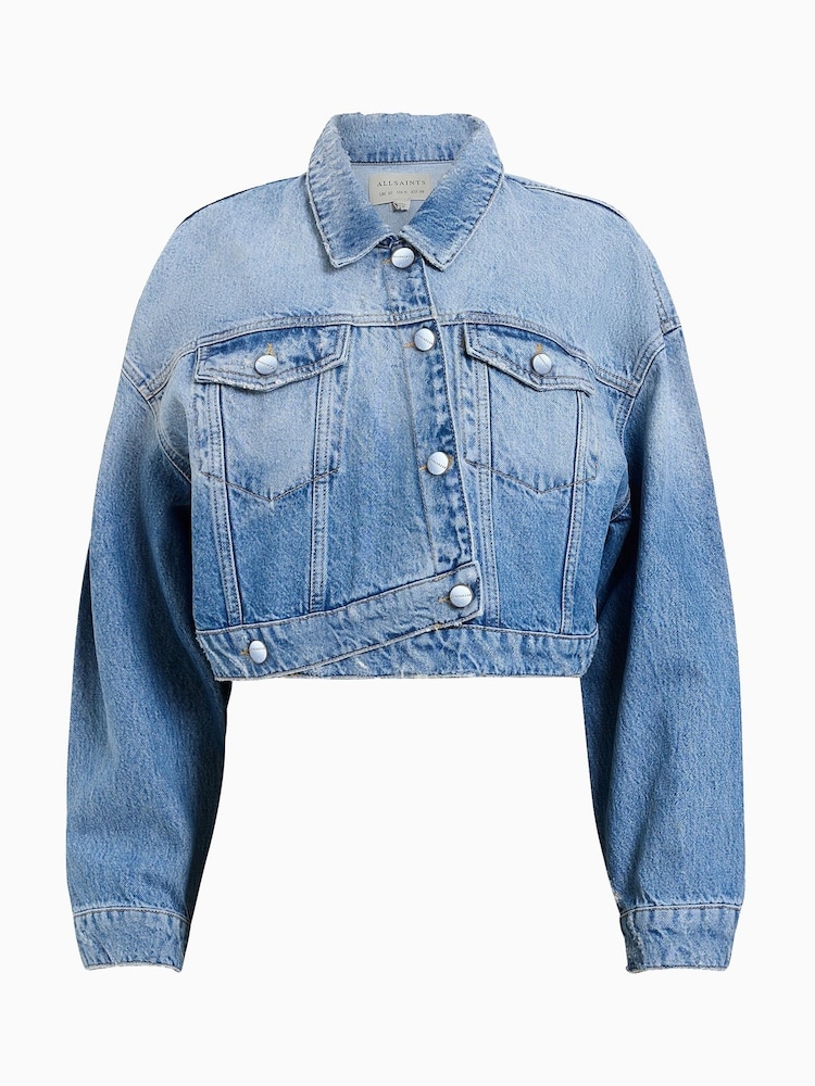 AllSaints Blue Aki Crossover Jacket - Image 9 of 9