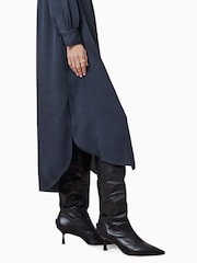 AllSaints Blue Aggie Shirt Dress - Image 7 of 9