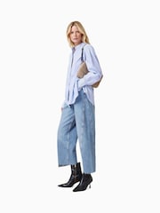 AllSaints Blue Ana Stripe 100% Organic Cotton Shirt - Image 5 of 8
