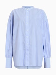 AllSaints Blue Ana Stripe 100% Organic Cotton Shirt - Image 8 of 8
