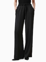 AllSaints Black Alba Satin Trousers - Image 2 of 6