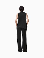 AllSaints Black Alba Satin Trousers - Image 5 of 6