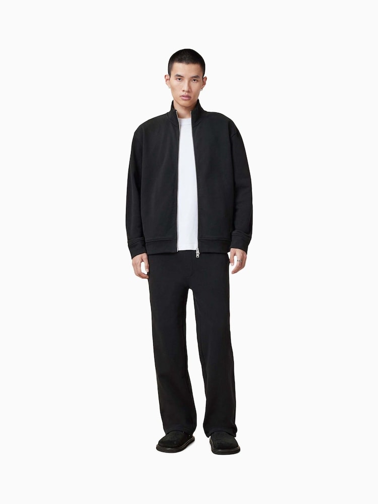 AllSaints Black Carson 100% Organic Cotton Trousers - Image 2 of 6