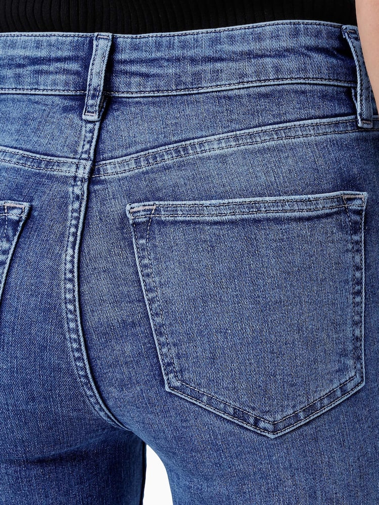 AllSaints Mid Indigo Slim Haldan Bootcut Jeans - Image 6 of 8