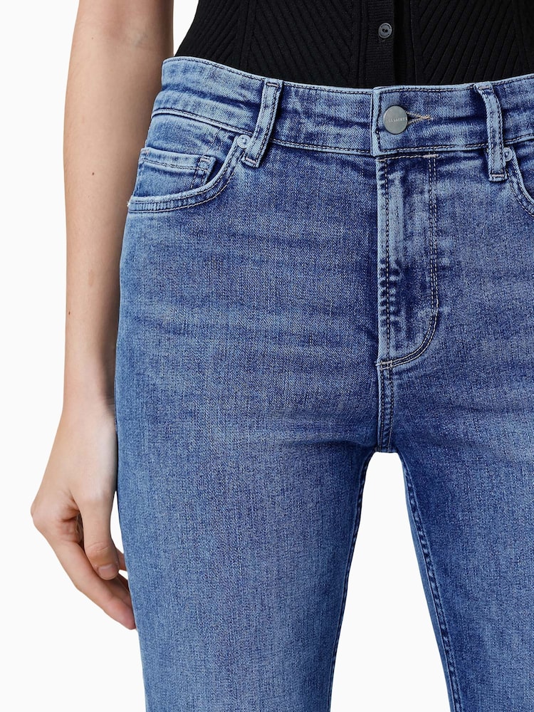 AllSaints Mid Indigo Slim Haldan Bootcut Jeans - Image 7 of 8