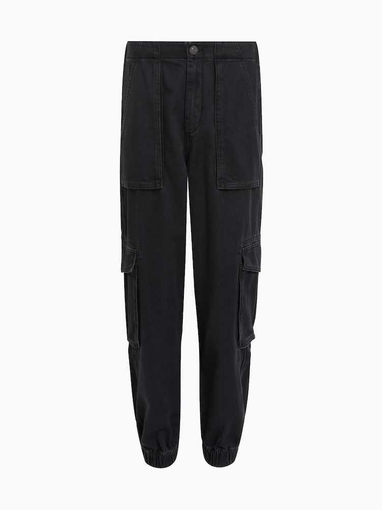 AllSaints Black Freda Denim 100% Organic Cotton Trousers - Image 10 of 10