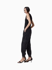 AllSaints Black Freda Denim 100% Organic Cotton Trousers - Image 7 of 10