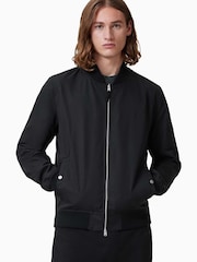 AllSaints Black Rev Bassett Bomber Jacket - Image 1 of 8