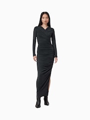 AllSaints Black Hanako Cupro Dress - Image 1 of 9