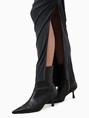 AllSaints Black Hanako Cupro Dress - Image 7 of 9