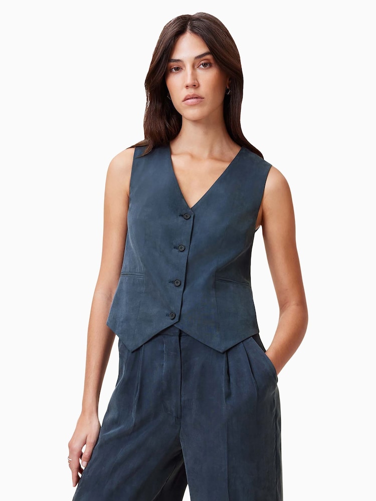 Azul - AllSaints Averie Ten Waistcoat - Imagen 1 de 7