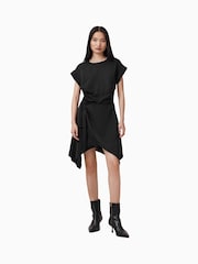 AllSaints Black Riko Mini Dress - Image 4 of 9