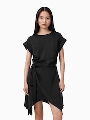 AllSaints Black Riko Mini Dress - Image 7 of 9