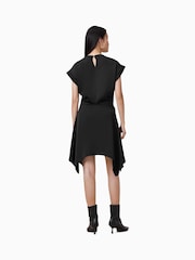 AllSaints Black Riko Mini Dress - Image 8 of 9
