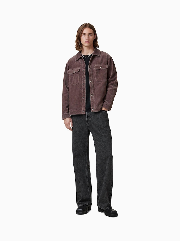 AllSaints Brown Castleford 100% Organic Cotton Shirt - Image 3 of 6