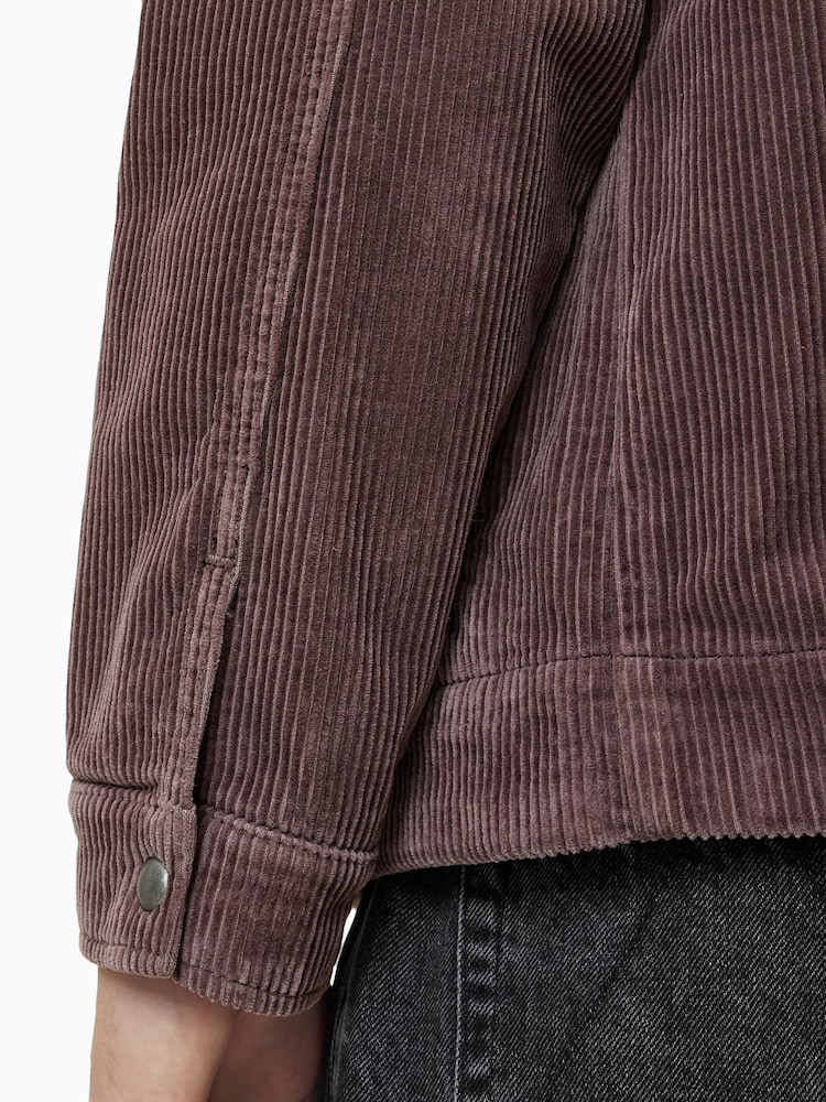 AllSaints Brown Castleford 100% Organic Cotton Shirt - Image 5 of 6