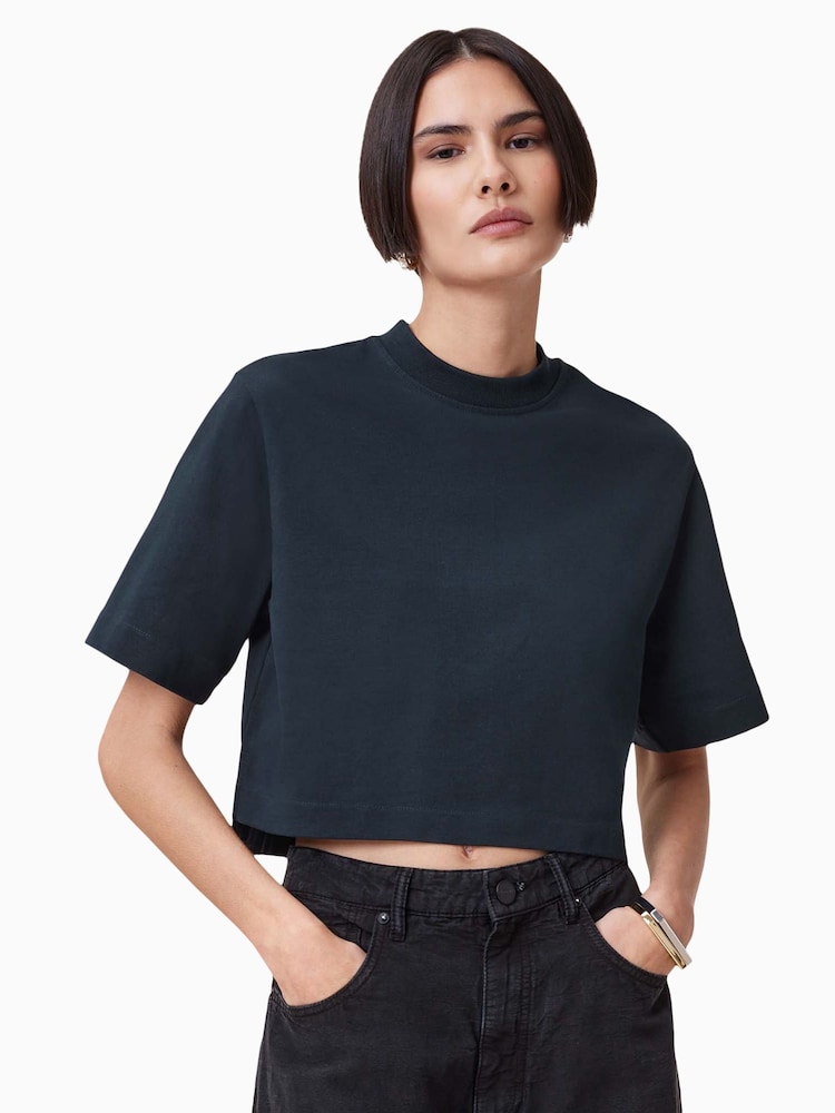 AllSaints Blue Lottie 100% Organic Cotton T-Shirt - Image 3 of 7