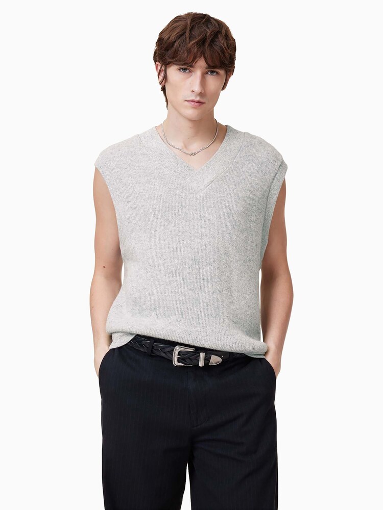 AllSaints Grey Lukas Tank - Image 1 of 7