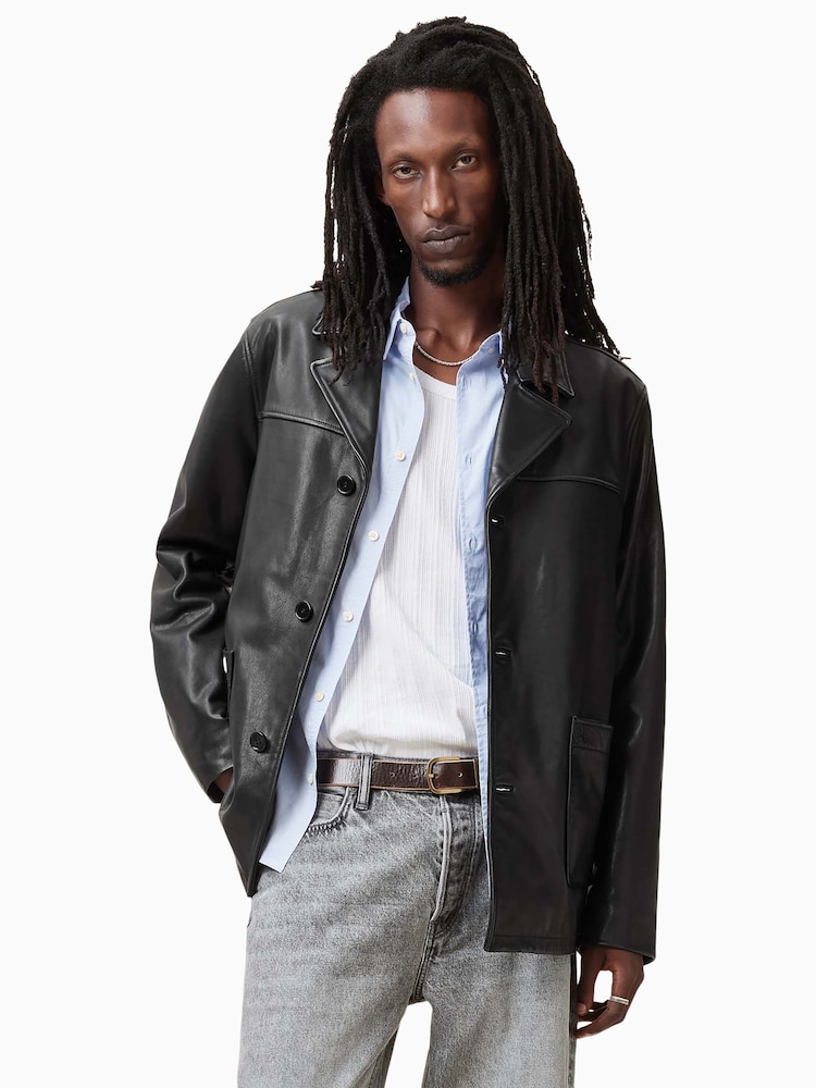 AllSaints Black Lucas Coat - Image 2 of 8