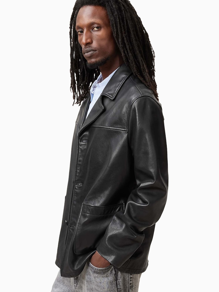 AllSaints Black Lucas Coat - Image 3 of 8