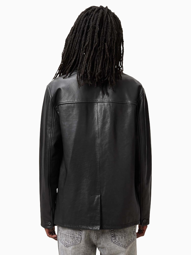 AllSaints Black Lucas Coat - Image 7 of 8