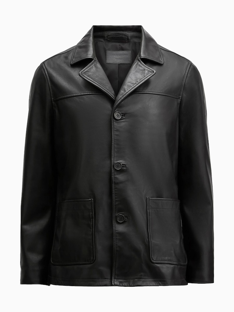 AllSaints Black Lucas Coat - Image 8 of 8