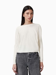 AllSaints White Julieana Wrap Jumper - Image 1 of 7