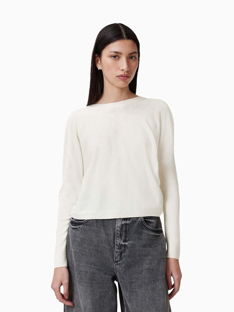 AllSaints White Julieana Wrap Jumper - Image 1 of 7