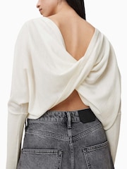 AllSaints White Julieana Wrap Jumper - Image 2 of 7