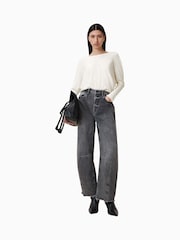 AllSaints White Julieana Wrap Jumper - Image 3 of 7