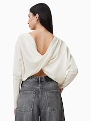 AllSaints White Julieana Wrap Jumper - Image 6 of 7