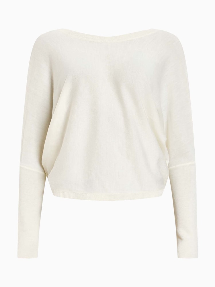 AllSaints White Julieana Wrap Jumper - Image 7 of 7 AllSaints White Julieana Wrap Jumper - Image 7 of 7