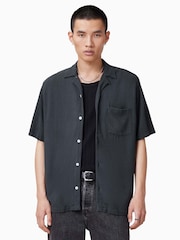 AllSaints Blue Cudi Short Sleeve Shirt - Image 1 of 6