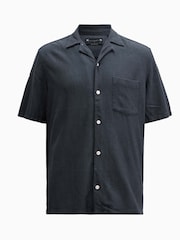 AllSaints Blue Cudi Short Sleeve Shirt - Image 6 of 6